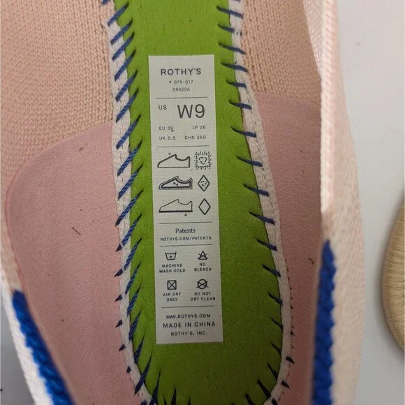 Rothy's The Square Mary Jane Flats Women's 9 Bubbly Pink Knit Washable Eco - Picture 7 of 9